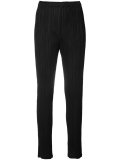 pleated slim-fit trousers