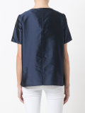 pleated trim hem T-shirt