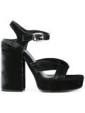 velvet platform sandals