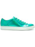 high-shine lace-up sneakers