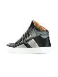 panelled hi-top sneakers