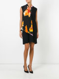 floral scarf detail dress