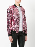 sequin embellished bomber jacket 