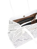 embossed logo tote 