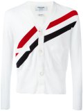 striped V-neck cardigan