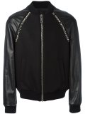 leather sleeve bomber jacket 