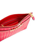 logo strap clutch