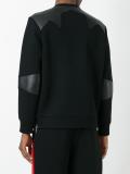 faux-leather insert sweatshirt