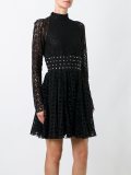 lace flared mini dress