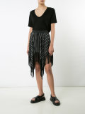 asymmetric fringed skirt 