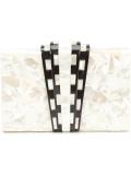 contrast detail clutch bag