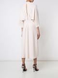 'Stretch Crepe V-neck Belted' dress