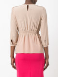 pleated front blouse