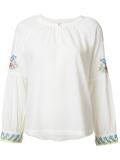 embroidered sleeves blouse