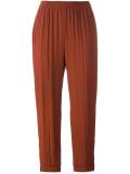 gathered straight leg trousers