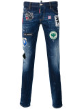 distressed patch jeans