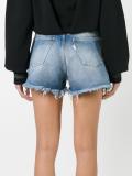 raw hem denim shorts