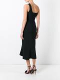one shoulder embroidered dress