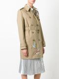 bird embroidery trench coat
