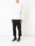 waffle knit contrast trim jumper
