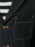 contrast stitching three button blazer