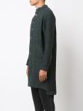 collarless zipped coat