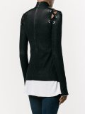 metallic knit layered top 