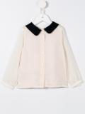 polka dot flocked blouse