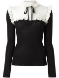 ruffled panel knit blouse