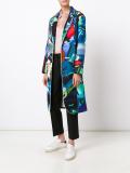multi-print buttoned coat