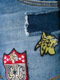 patches denim shorts