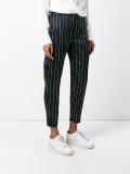 satin pinstripe trousers