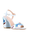 embellished block heel sandals