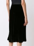 velvet midi skirt 