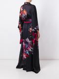 dahlia print long kimono