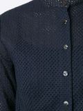 perforated manadarin collar shirt