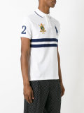 embroidered trim striped polo shirt 