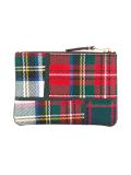 plaid patchwork zipped purse