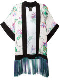 printed fringed trim jacket
