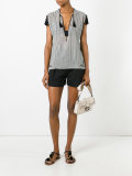 tassel open neck top 