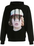 printed face hoodie