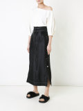 contrast stitch maxi skirt 