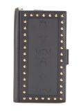 gold-tone studded flat wallet