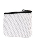 geometric print zipped clutch