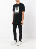 seaming detail printed T-shirt