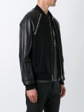 leather sleeve bomber jacket 