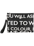 Palazzo Medusa text scroll clutch
