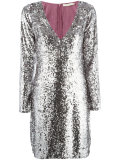 sequin V-neck dress