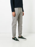 cuffed hem drawstring trousers
