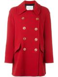logo buttons double-breasted coat